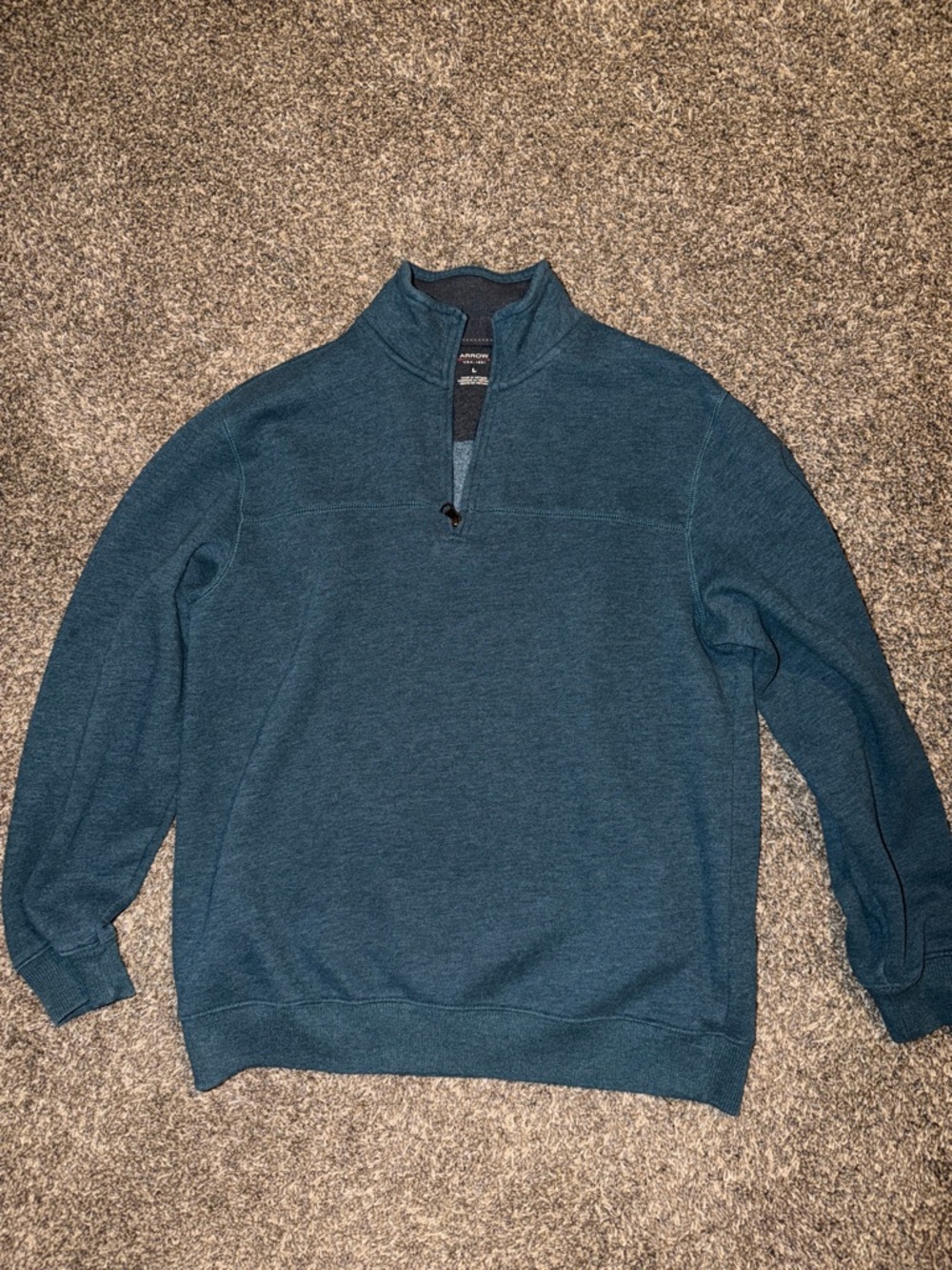 Arrow Men's Quarter-Zip Sweater in Teal Blue